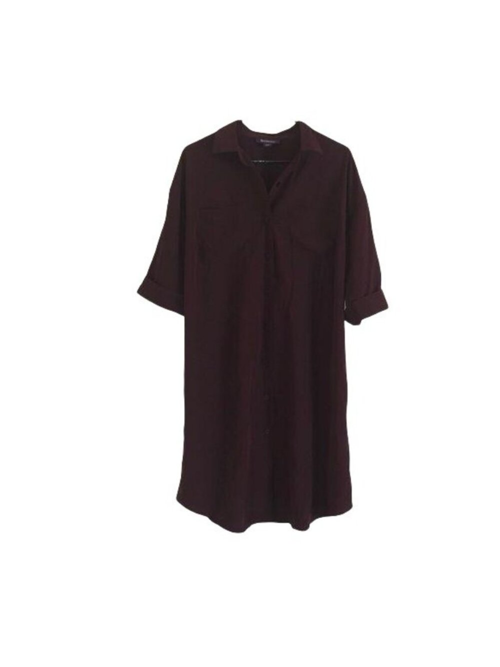 Roamans Womens Button-Up Shirt Dress Size 14W Plum